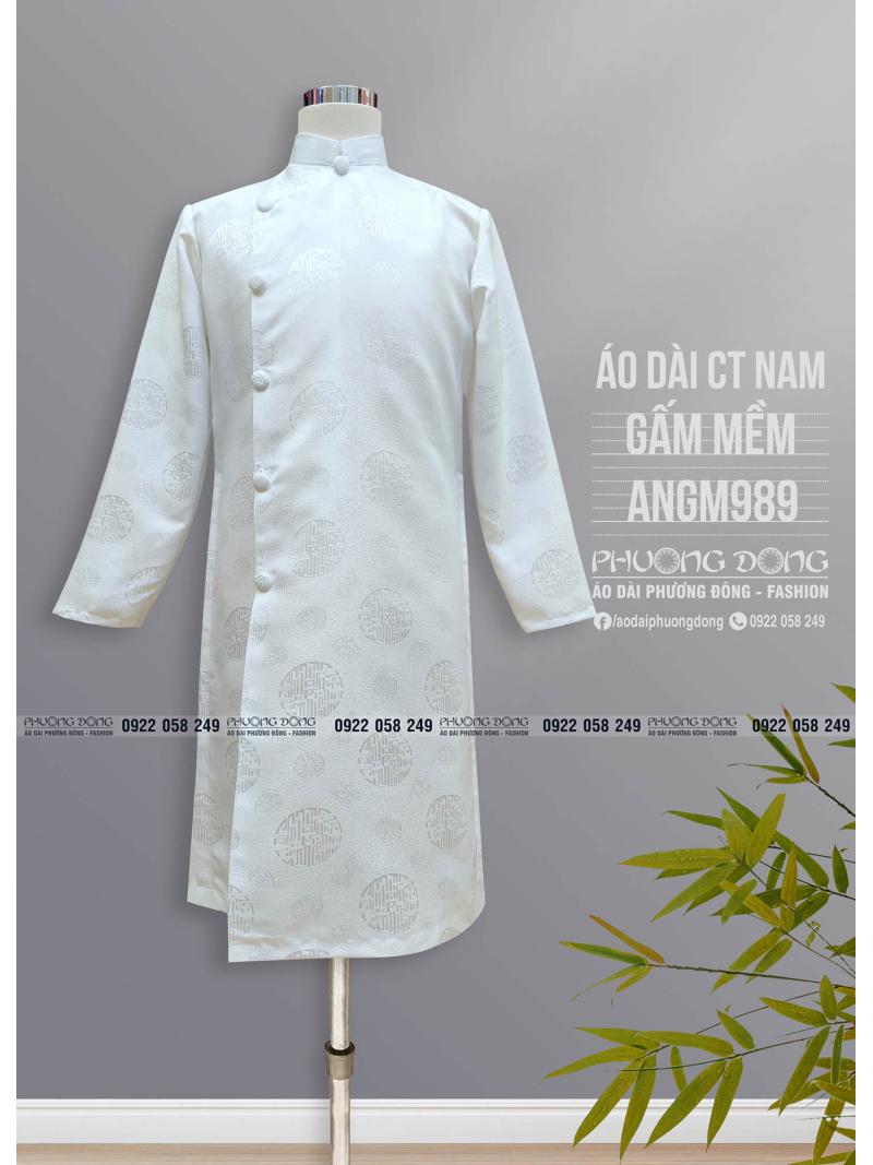 Áo Dài Cách Tân Nam Gấm ANGM989